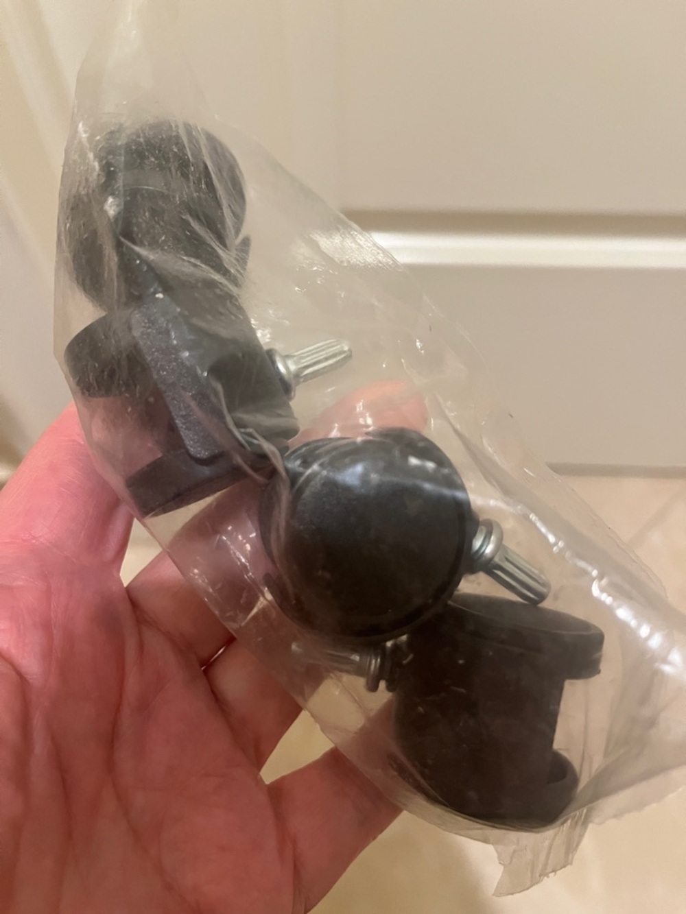 Set - 4 Black 1.5” Replacement Furniture Caster wheels. Good For stacked bins.